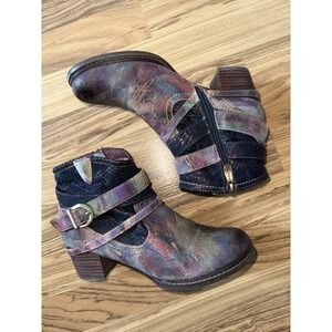 L'Artiste by Spring Step Shazzam Leather Ankle Boots Womens 38 US 7 7.5